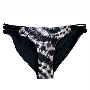 NWOT TiniBikini Black Tie Dye Marble Cheeky Bikini Bottoms Small New Without Tag